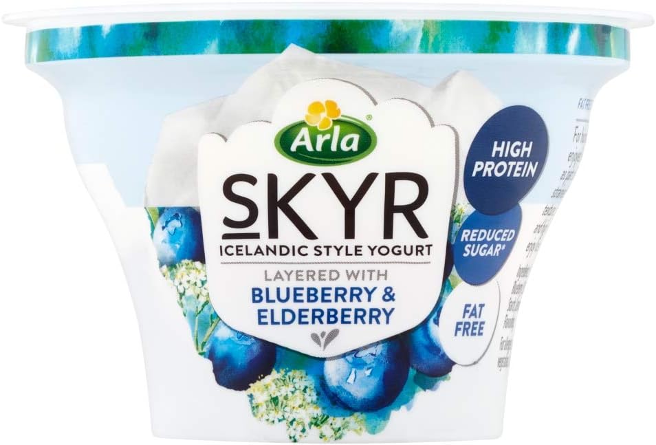 Arla Skyr Icelandic Style Yogurt Layered With Blueberry & Elderberry