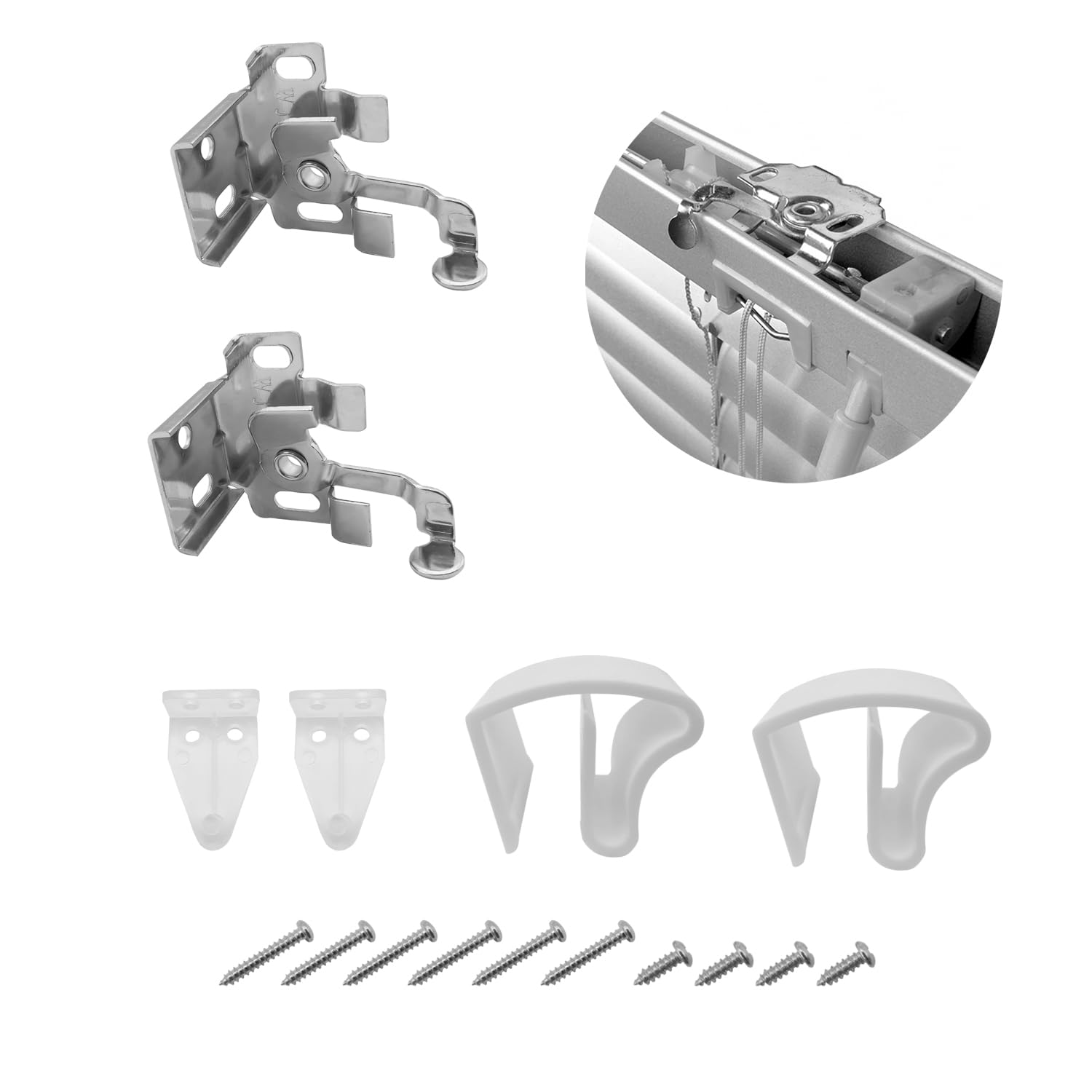 iYueMps 2set Venetian blind Brackets mounting clips Standard 25mm fixing bracket support for aluminum PVC Venetian blind