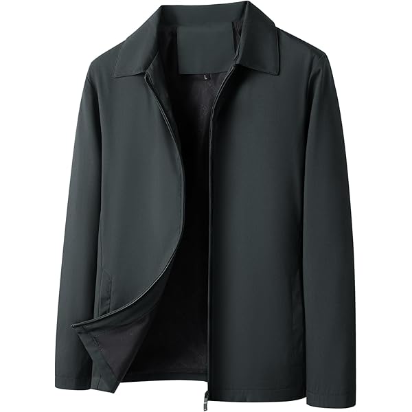 JEsilunmaMY Mens Lightweight Lapel Bomber Jacket Long Sleeve Zip