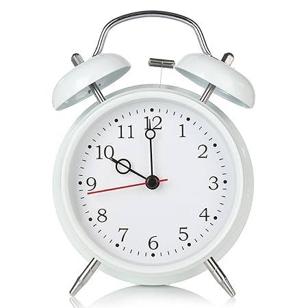 Jeteven lautlos Doppelglockenwecker 17x13x 6cm mit Nachtlicht, Alarm Clock, Analog Quarzwecker mit lautem Alarm,kein Ticken, 