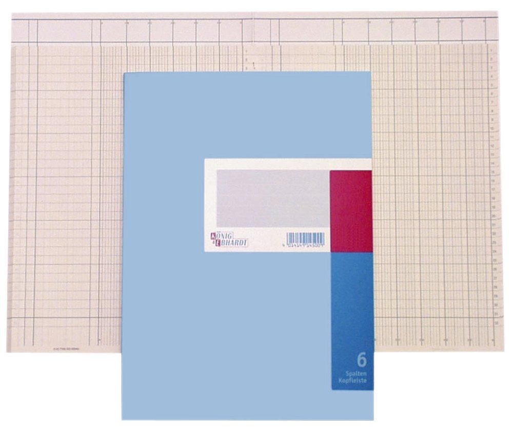 König und Ebhardt König & Ebhardt 8611632 Business Book/Column Book (A4, with Header 13 Columns, 32 Lines, 80 g/m², 96 Sheets Thread Binding, with Number of Pages)