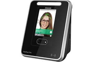 ANVIZ Time Clocks for Employees Small Business - Forever Free Cloud Software - FacePass 7 Pro Biometric Clock in and Out Machine - Support Door Access - Face + RFID + Pin Punching