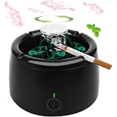 Smokeless Ashtray Indoor for Home, Office & Car, Smoke Filter with 2 Speeds | 2-in-1 Smokeless Ashtray, Heat-Resistant & Easy-Clean Tray, 4 Rests, Non-Slip Base, Complete Gift Set