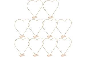 Beavorty 10 Sets Wedding Metal Floral Hoop Wreath with Wooden Base, 25cm Gold Heart and Moon Shape, DIY Party