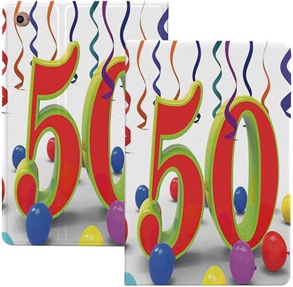 Amazon Ipad Pro 11 ケース 50歳の誕生日の装飾 幸福のカラフルなお祝いオブジェクト 多色を示す番号50パーティー 50歳の誕生日の装飾 Apple Pencil 2 ワイヤレス充電対応 軽量 き イッピー りスマートケース Ipad Pro 11インチ 用ハード背面カバー 多色を