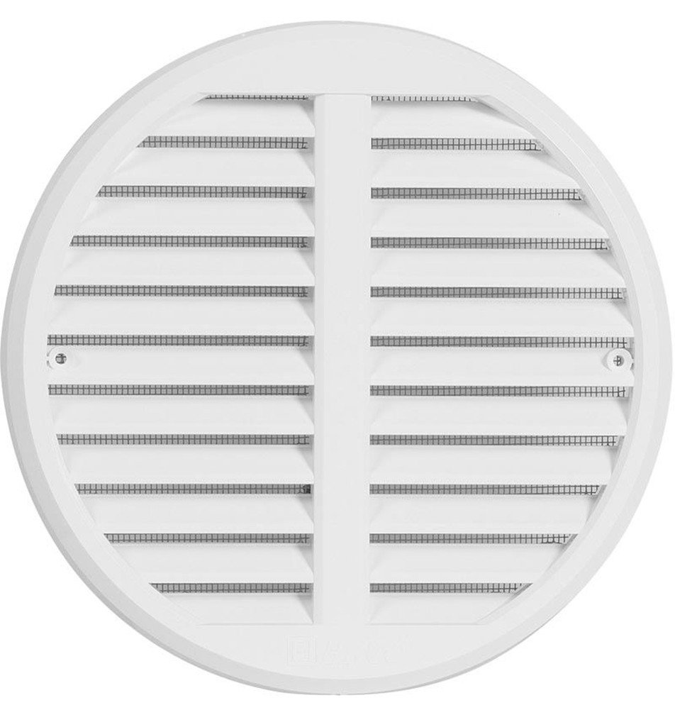 Plastic Ventilation Grille with Insect Protection, Adjustable for Pipes from 125 – 160 mm, Cover Dimension 175 mm