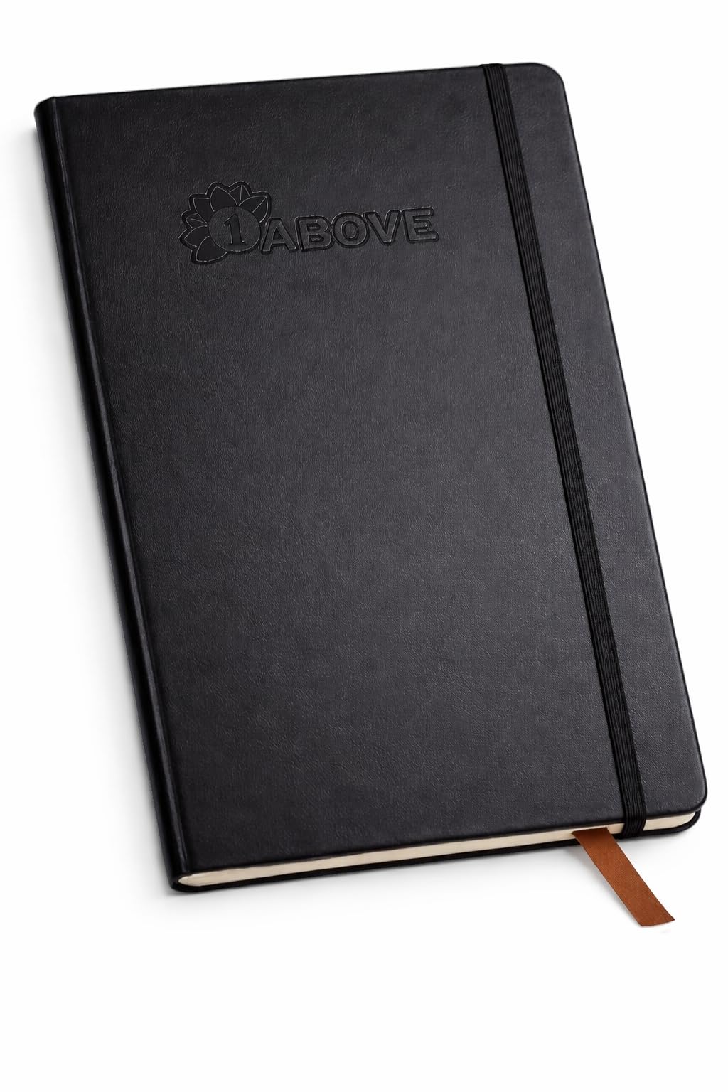 1ABOVE A4 Soft Feel Notebook with Lined Pages | Hardback Journal | Elastic Closure and Ribbon |Paper Pocket | 80gsm | 160 Pages (80 Sheets) -BLACK