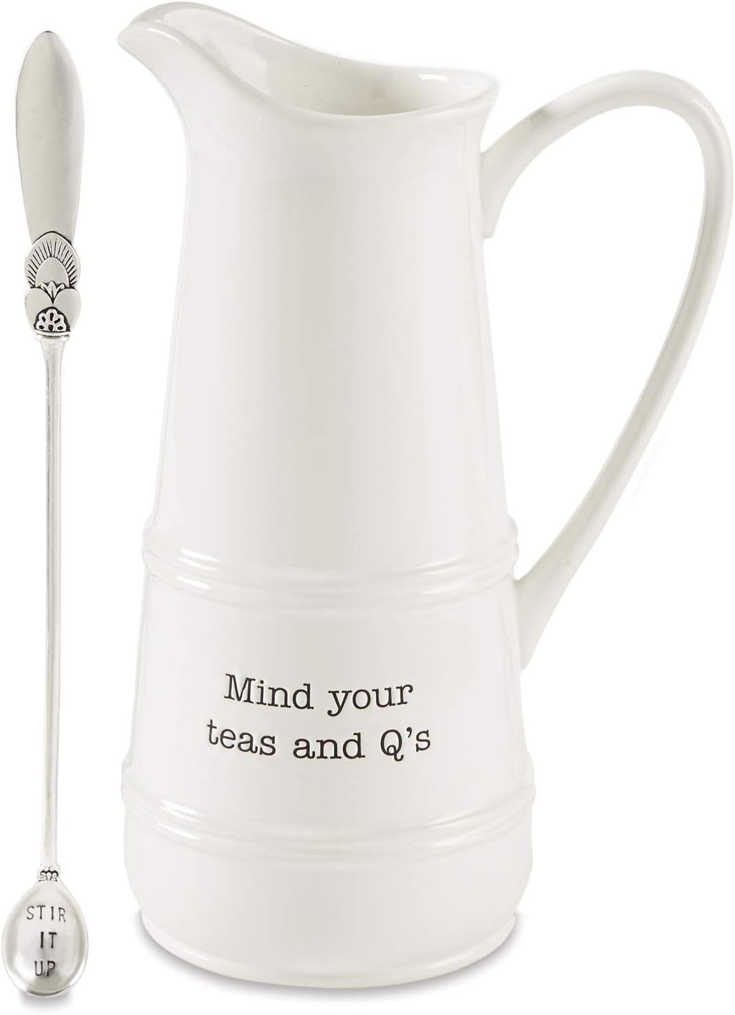 Mud Pie 45500014 Iced Tea Pitcher and Spoon Set, One size