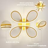 Comely Modern LED Ceiling Light 30W 3375LM 4500K Gold Floral Living Room view 3