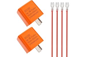 Gebildet 12V Speed Adjustable 2 Pin Direct Replacement Compatible LED Electronic Flasher Relay fix CAR and Motorcycle Turn Signal & Hazard Warn Hyper Flash Relay（Yellow)