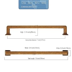 9BUILD 10 Pack Antique Brass Cabinet Pulls 7 Inch