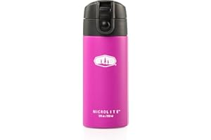GSI Outdoors 67201 Microlite 350 Double-Shell Lightweight Insulated Bottle with Flip Top, 12 Fluid Onces, Fuchsia (Dark Pink)