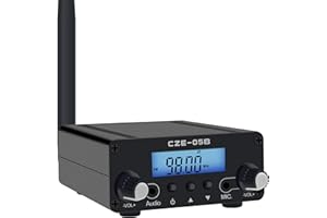 BaseWish 0.5W 0.1W Long Range FM Transmitter with LCD & 3.5mm Audio Cable - Ideal for Drive-in Church, School & Supermarket Events, Light Shows & Fireworks Display - Black