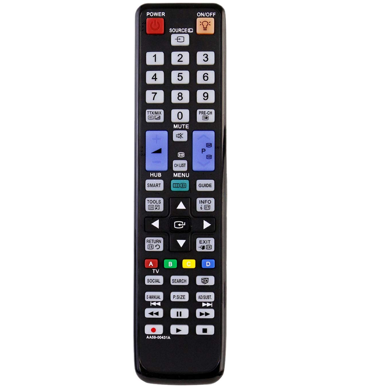 VINABTY AA59-00431A Replacement Remote Control Fit for SAMSUNG TV UA55D8000YMXRD UA55D7000LMXXY UE32D6530WK UN40D6300SFXZA UE37D6510WK UE40D6530WK PS51D8000FM UA46D7000LM PS51D8000FMXRD UA55D8000YM