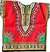 RaanPahMuang Unisex Bright Africa Classic Childrens Dashiki Cotton Shirt Boys Girls, 8-10 Years, Red