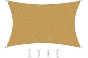 HOMPER 6.5' x 10' Sun Shade Sail Waterproof Sun Shade Sails Canopy Effectively 95% UV Block, Oxford Fabric, for Patio, Balconies, Lawn Garden, Party, Outdoor Activities