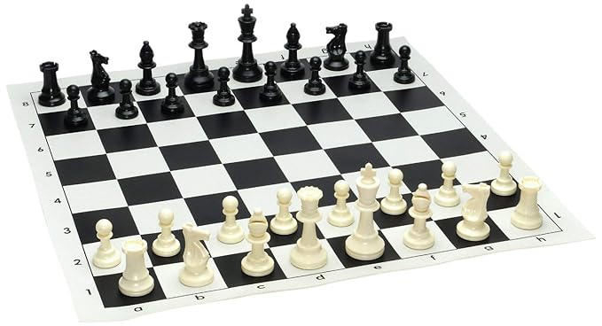 Abee Folding Chess Mat Game Set with Light Weight Coins (Multicolor, 12 Inches)