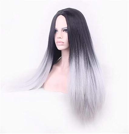 Amazon Com Gradually Become White Hair Witch Wig Bangs Piece Long