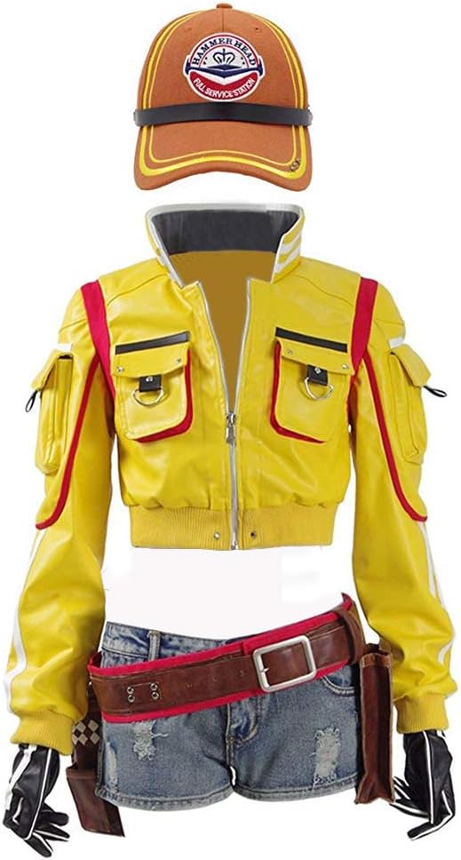 Xiao Maomi Womens Cosplay Costume Cindy Aurum Female Yellow PU Leather Jackets