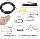TooTaci Outdoor String Light Hanging Kit 30M Black PVC Coated Cable view 2