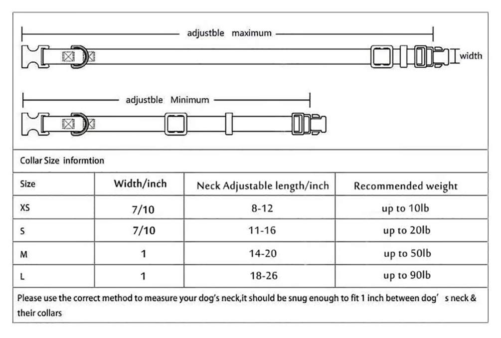 Puppy Face Durable Dog Collar with Metal Buckle,Nylon Collars for Dogs (Small:Neck 11\