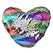 Play Tailor Sequin Heart Pillow with Insert Heart Shaped Reversible Sequins Pillows Decorative Cushion (13