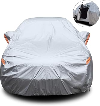 Yibeico Bache Voiture Housse De Protection Auto Exterieur Avec Zippe Bande Fluorescente 490 190 145cm Amazon Fr Auto Et Moto