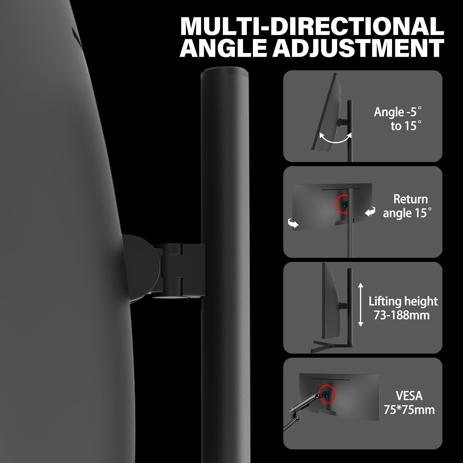 Gawfolk 34 Inch Ultrawide Curved Gaming Monitor, 1500R PC Screen 165hz UWQHD 3440x1440, Curved Computer Screen with FreeSync,Multi-Directional Adjustable Base