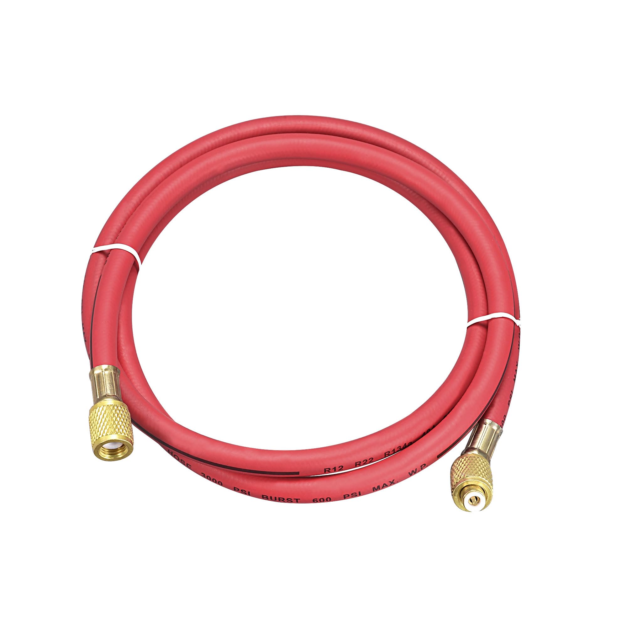 sourcing map Charging Hose Tube, 1/4 SAE Thread 4.92Ft Length 600PSI Tube, for Home Air Conditioner Refrigeration Maintenance, Red
