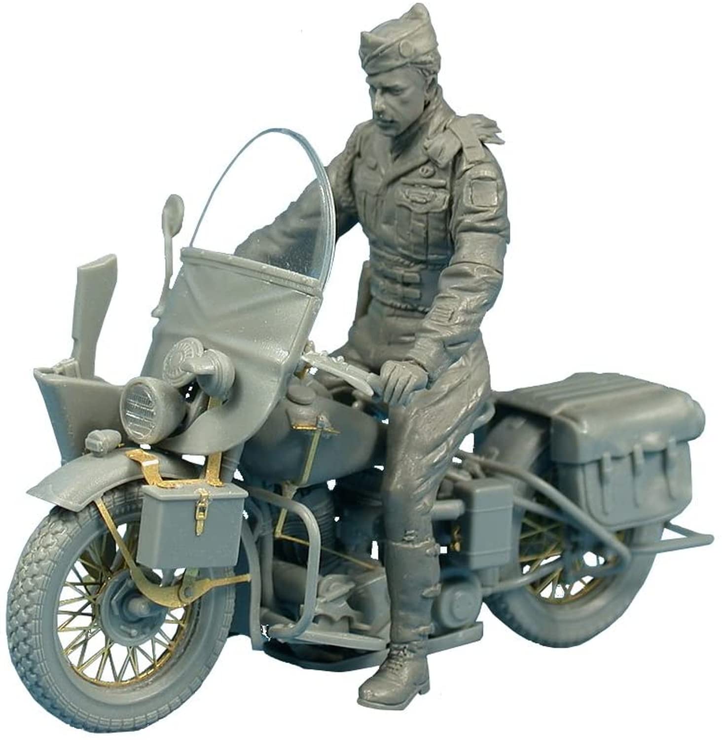 Miniart 1:35 Scale U.S. Military Policeman with Motorcycle Plastic Model Kit
