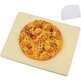 Yumhouse Pizza Stone for Oven and Grill Rectangular, Large Cooking Stone Includes Free Plastic Scraper, Strong and Safe Cordi