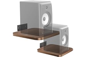 WALI Heavy Duty Floating Speaker Shelves Wall Mounted - Set of 2 - for Surround & Rear Sound, Satellite, Bookshelf Speakers &