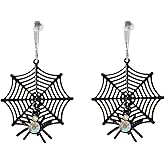 Aloha Earrings Non Pierced Silver Tone Clip On Halloween Dangling Earrings
