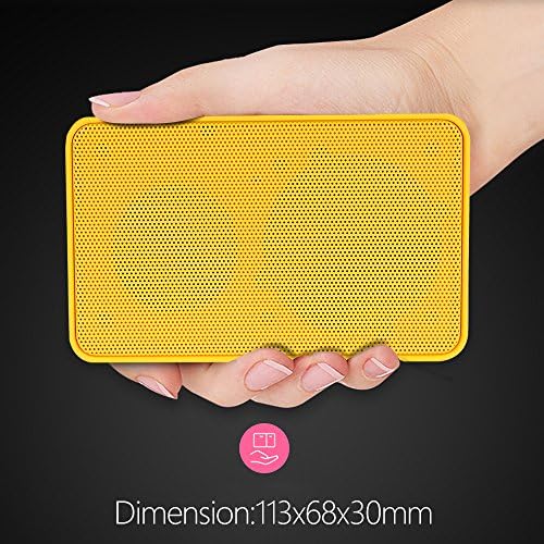 Kunodi Mini Portable Wireless Bluetooth Speakers with Built-in-Mic,Handsfree Speakerphone,TF Card and 3.5 Aux Line in,HD Sound and Bass for Iphone and Android Phone (Yellow)