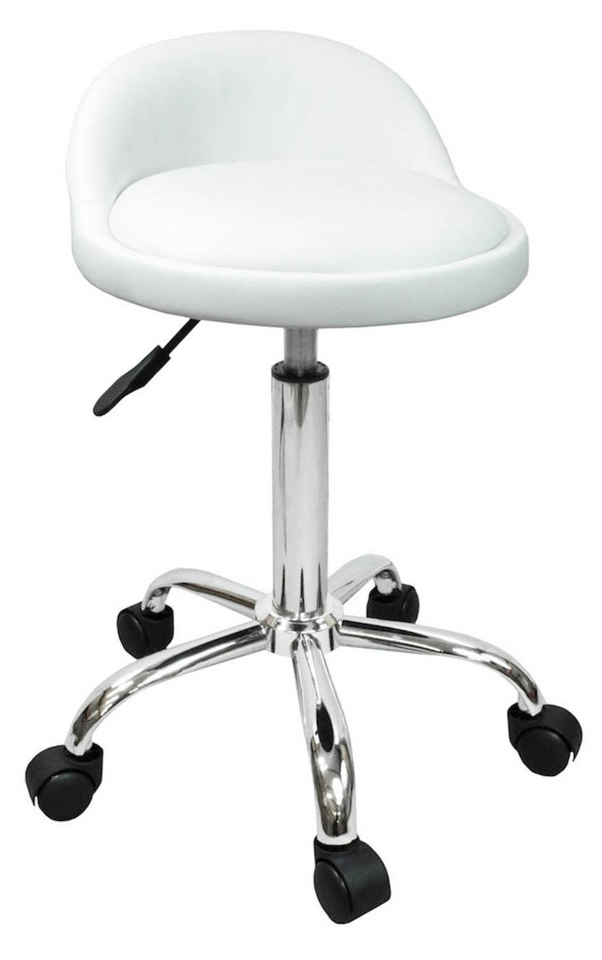DevLon NorthWest Salon Stool with Back Rest Saddle Hydraulic Spa Stool (WHITE): Beauty