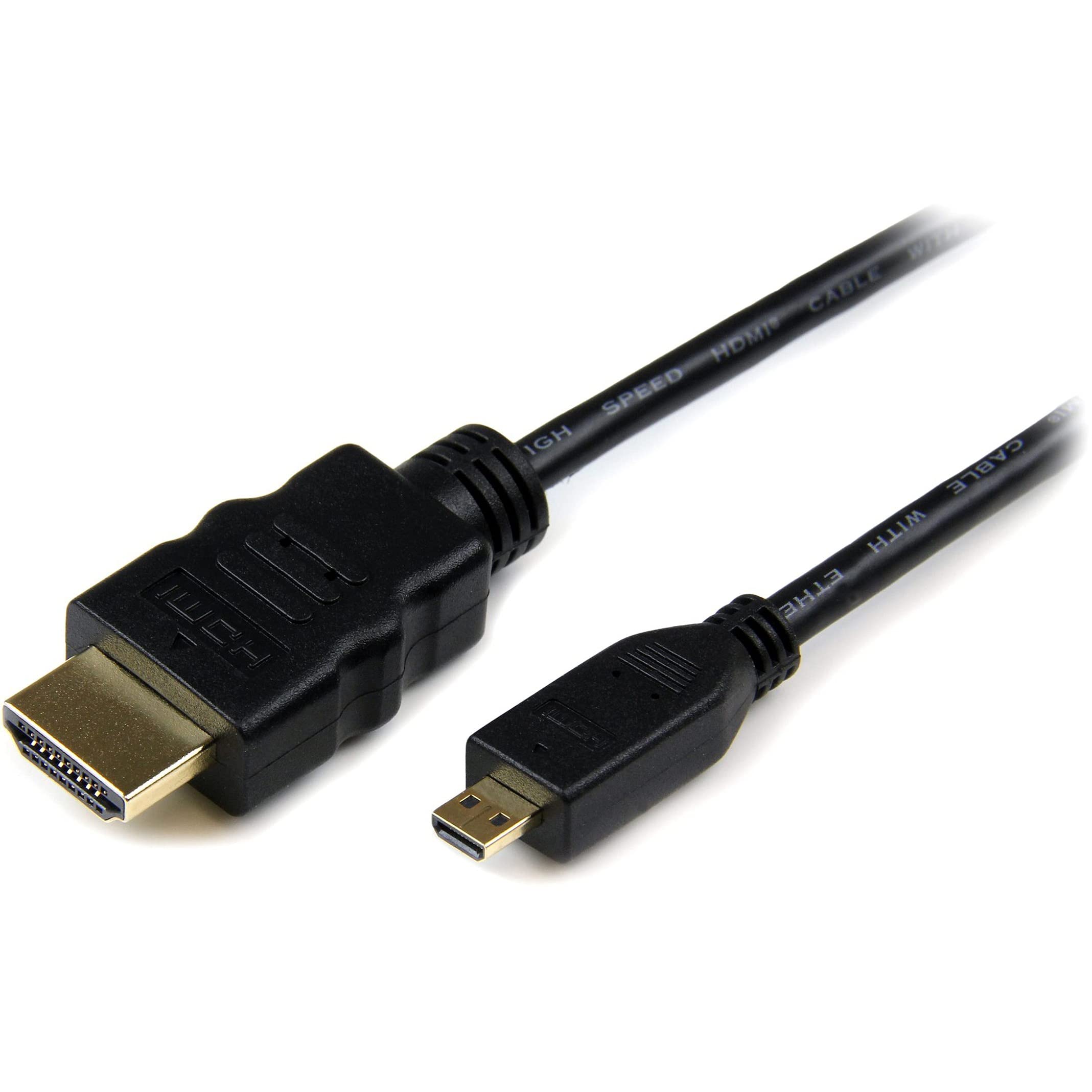 StarTech.com 3m Micro HDMI to HDMI Cable with Ethernet - 4K 30Hz Video - Durable High Speed Micro HDMI Type-D to HDMI 1.4 Adapter Cable/Converter Cord - UHD HDMI Monitors/TVs/Displays - M/M (HDADMM3M)