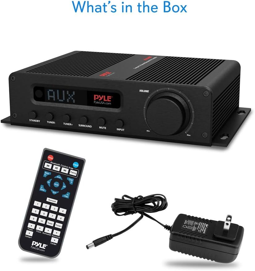 Wireless Bluetooth Home Audio Amplifier - 100W 5 Channel Home Theater Power Stereo Receiver, Surround Sound w/ HDMI, AUX, FM Antenna, Subwoofer Speaker Input, 12V Adapter - Pyle PFA540BT: Electronics