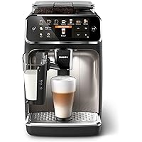 Philips 5400 Series Fully Automatic Espresso Machine - LatteGo Milk Frother, 12 Coffee Varieties, Intuitive Touch Display, Bl
