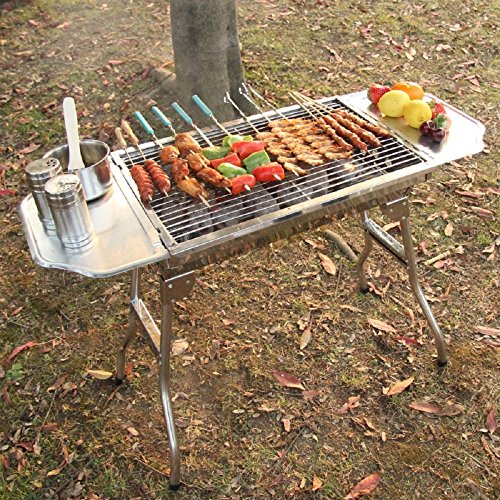 Fold Barbecue Charcoal Grill Stove Stainless Steel Portable Folding Charcoal BBQ Grill - Thumbnail 6