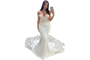 HEGABCH Wedding Dresses for Bride 2025 Lace Appliques Tulle Beach Bride Dress with Train He0199A