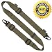 KAYLLE 2-Point Rifle Sling - Premium Shotgun Sling with Upgraded Metal Hook Fits Any Weapon - Durable & Quick Length Adjust - Multi Use for Tactical, Hunting, Sniper, Shooting (ArmyGreen)