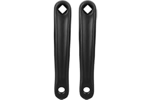 Leopacat Bike Crank Arm, Bicycle for Electric Folding Hybrid Mountain Bicycle Road Horizontal Hole Drive Motor Black Aluminium Alloy Set Replacement Square Exercise Fixed Gear Bikes