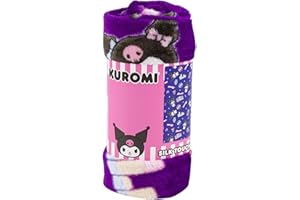 NORTHWEST Kuromi & Friends Soft Silky Fleece Throw 40"x50" Kids Blanket “Neon Kuromi”