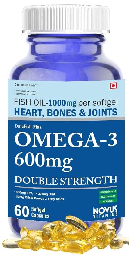 Carbamide Forte Omega 3 Fish Oil 1000mg Double Strength (330mg EPA & 220mg DHA) - 60 Softgels