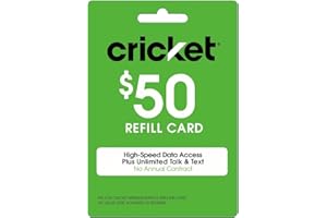 $50 REFILL CARD Cricket Refill Card $50 Cricket Wireless Refill Card $50