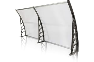 tinsay 40"x80" Door Window Outdoor Awning, ABS Material,Patio Canopy Sun Shelter,Rays,Rain Snow Protection Hollow Sheet (Silver & Grey) (Shipped from US, 3-5 Days to Arrive)