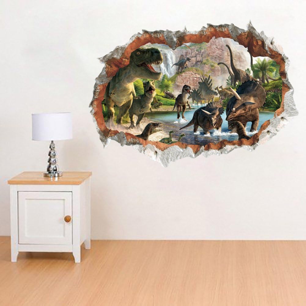 ufengke® Dinosaurs Broken Wall Wall Decals, Children'S Room Nursery Removable Wall Stickers Murals, Multicolor - Image 4