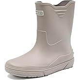 kmkaren Rain Boots for Men, Non-Slip Rubber Boots, Waterproof Outdoor Garden Boots, Lightweight Mid Calf Rainboots, Comfort Muck Work Shoes for Fishing Climbing Farming