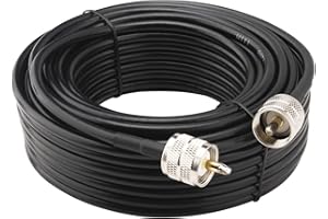 Boobrie Upgraded PL259 Cable 49.2ft UHF Male to Male CB Coax Cable Low Loss UHF PL259 Extension Cable for CB Ham Radio, Antenna| LMR200 Equivalent, Better Than RG58