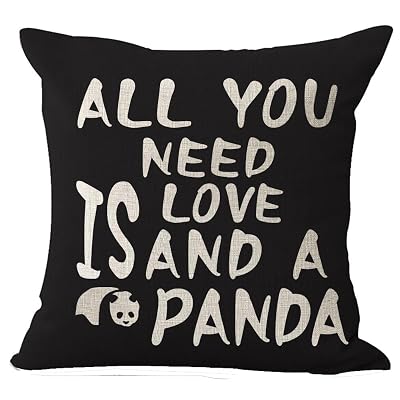Nordic Style Panda Throw Pillow Cover – 18x18 Inch Cotton Linen Cushion Cover With 'All You Need Is Love' - View #13